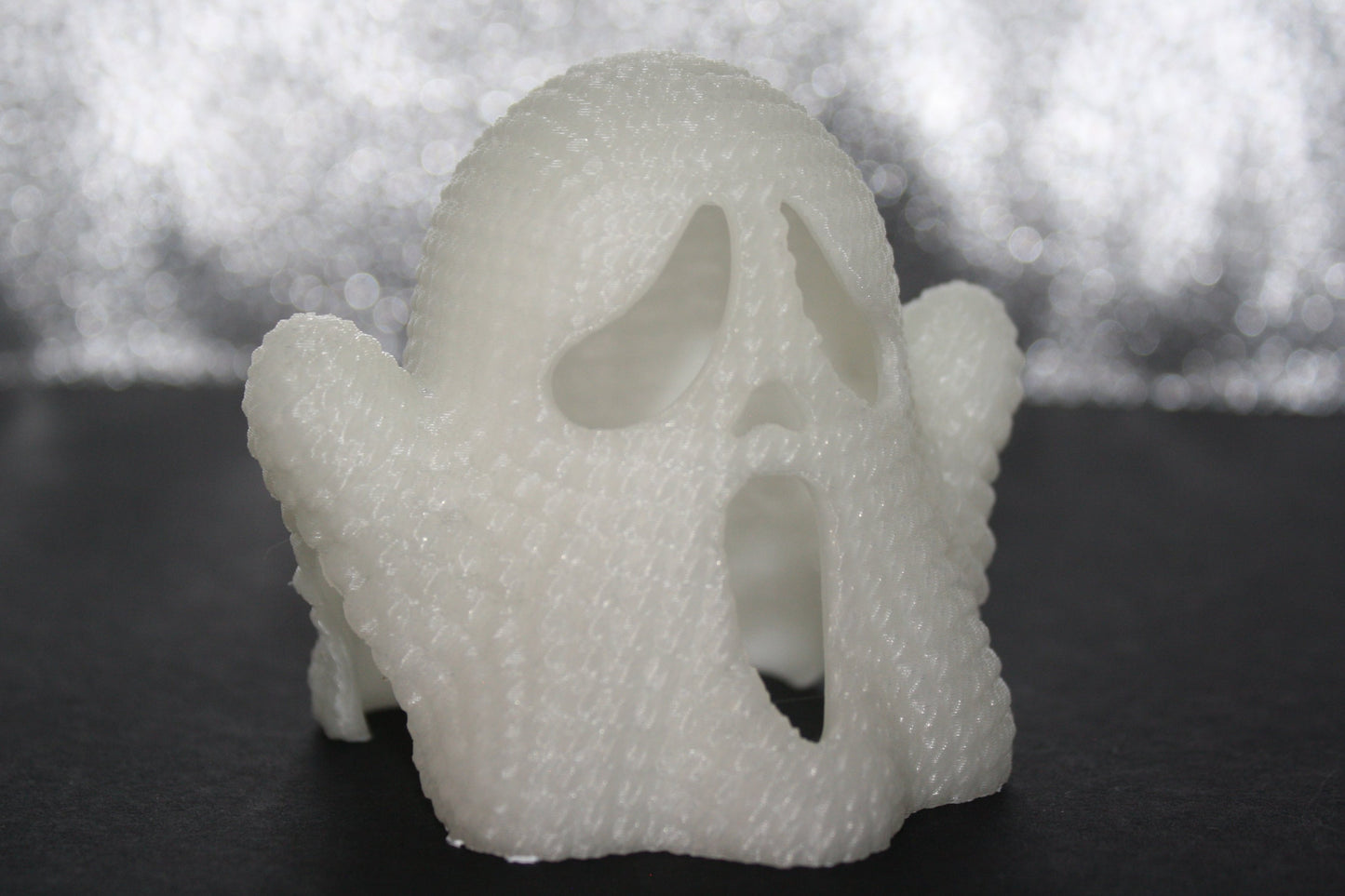 Set of 10 Stackable Glow-in-the-Dark 3D Printed Crotchet Ghosts